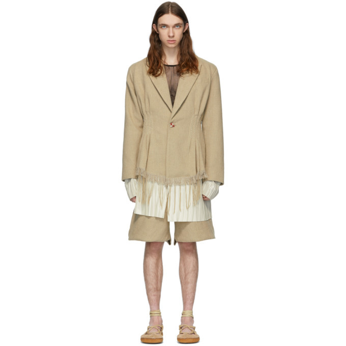Photo: Palomo Spain Beige Linen Cinched Blazer