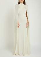 The New Arrivals Ilkyaz Ozel Umay Cape-effect Stretch-jersey Gown Cream