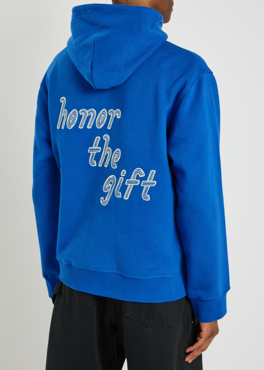 Honor The Gift Hooded Cotton Sweatshirt Blue