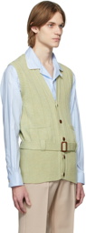 Gucci Green Wool Belted Vest