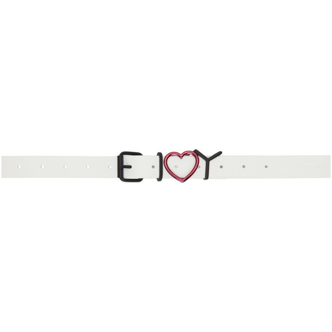 Y/Project White and Red Y Heart Belt Y/Project