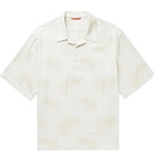 Barena - Camp-Collar Printed Cotton Half-Placket Shirt - Neutrals