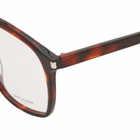 Saint Laurent Sunglasses Women's Saint Laurent Dune Optical Glasses in Havana/Transparent 