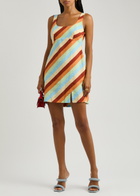 Kitri Connie Striped Linen-blend Mini Dress Multicoloured