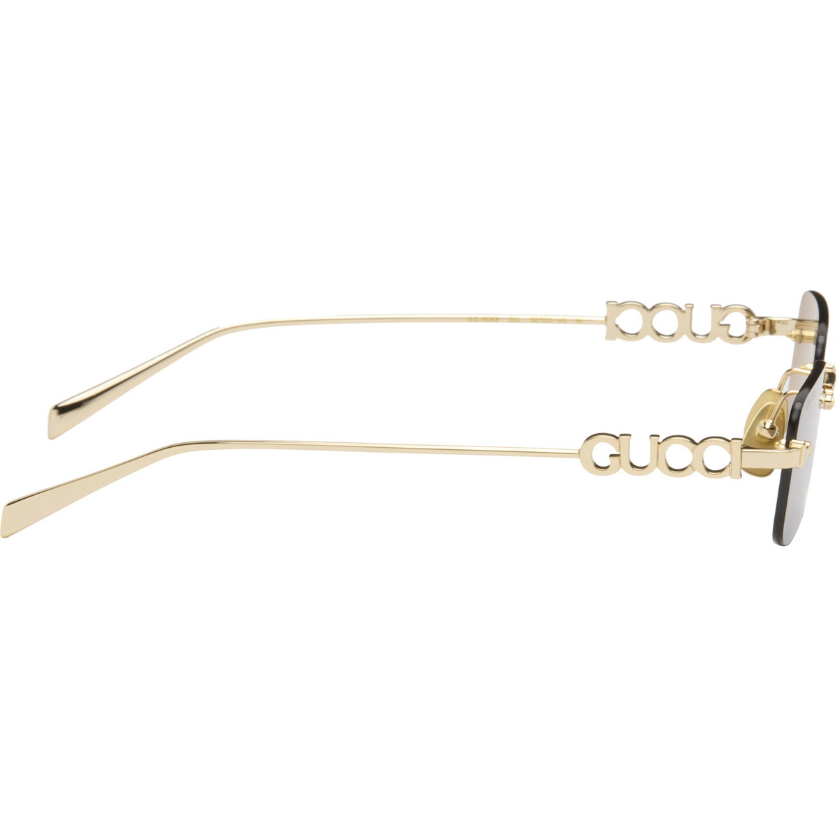 Gucci Gold Rectangular Frame Sunglasses