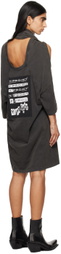 Y/Project Gray Multiscarf Rock Band Print Minidress
