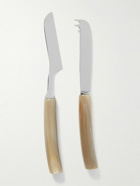 Brunello Cucinelli - Set of Two Horn and Stainless Steel Cheese Knives