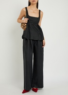 Faithfull The Brand Sofia Pleated Wide-leg Linen Trousers Black