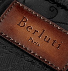 Berluti - Scritto Leather-Trimmed Nylon Wash Bag - Men - Black