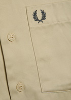 Fred Perry Logo-embroidered Cotton Overshirt Ecru
