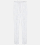 Alexander McQueen High-rise floral-lace slim pants