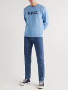 A.P.C. - VPC Logo-Flocked Cotton-Jersey Sweatshirt - Blue