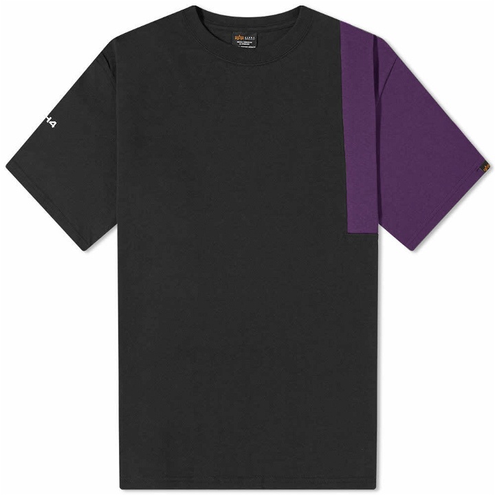 Photo: MASTERMIND WORLD x C2H4 Patch Block T-Shirt in Black/Purple