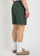 Les Deux Checked Seersucker Shorts Green