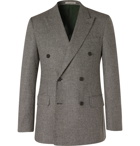 Husbands - Grey Slim-Fit Double-Breasted Houndstooth Wool Blazer - Gray