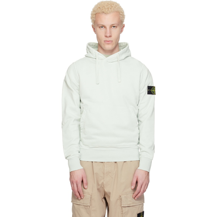 Photo: Stone Island Blue 6100062 Organic Cotton Fleece Hoodie