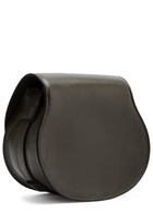 Chloe Marcie Small Glossed Leather Saddle bag - Dark Grey - One Size