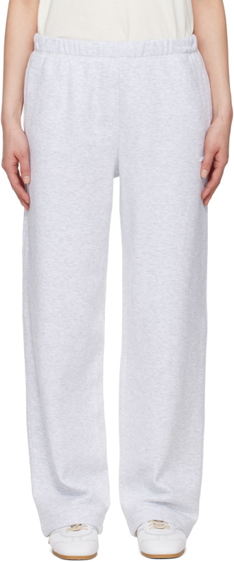Photo: SKIMS Gray Cotton Fleece Classic Straight Leg Sweatpants