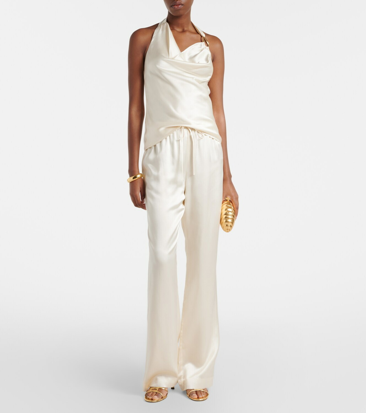 Rebecca Vallance Elise halterneck silk satin top