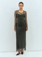 Sportmax Rhinestone Tulle Maxi Dress
