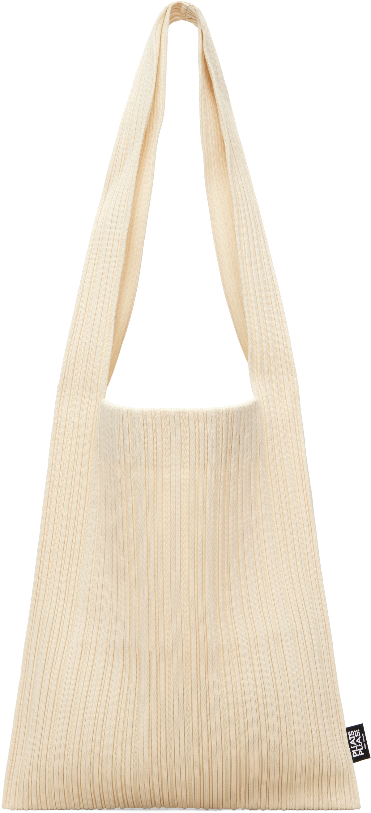 PLEATS PLEASE ISSEY MIYAKE Beige Crepe Knit Tote