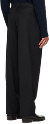 LE17SEPTEMBRE Black Two Tuck Wool Trousers