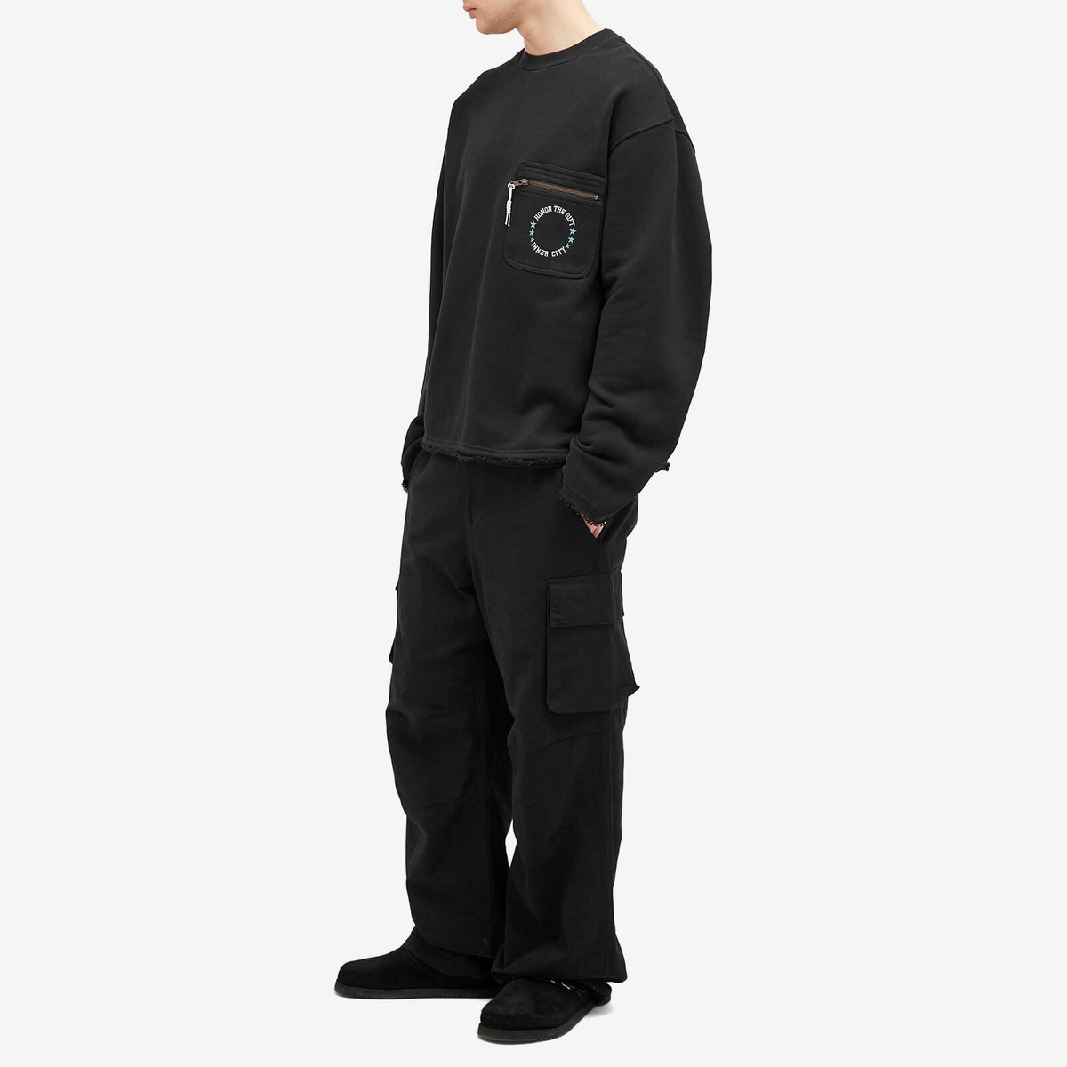 Honor the Gift Men's Pocket Crew Sweater in Black