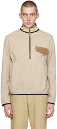 RANRA Beige Stand Collar Sweatshirt