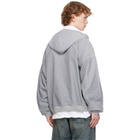 Balenciaga Gray Denim Logo Hoodie
