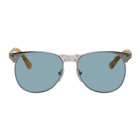 Stone Island Silver Persol Edition Pilot Frame Sunglasses