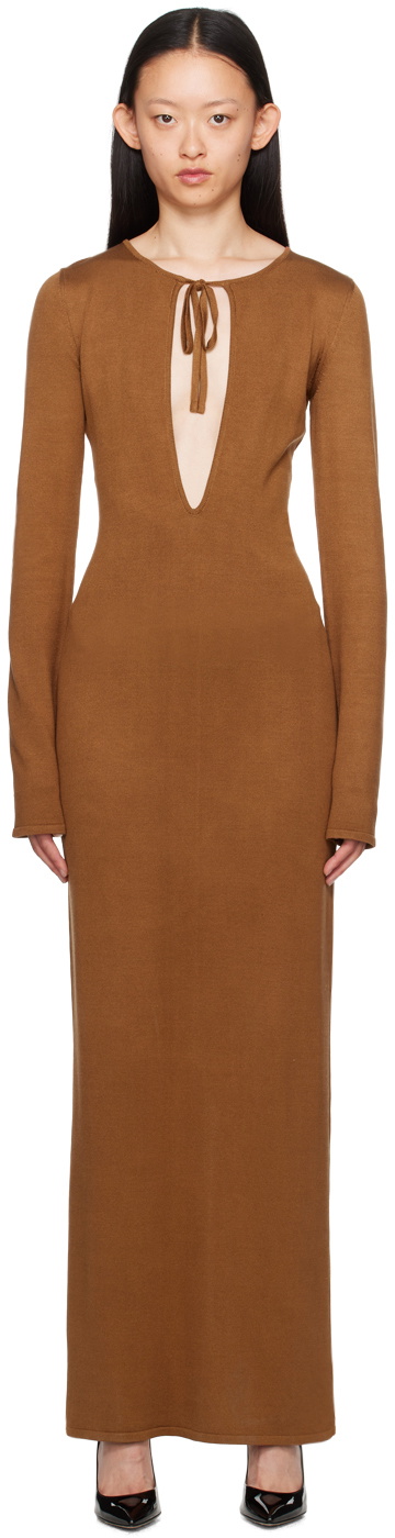 Magda Butrym Brown Keyhole Maxi Dress Magda Butrym