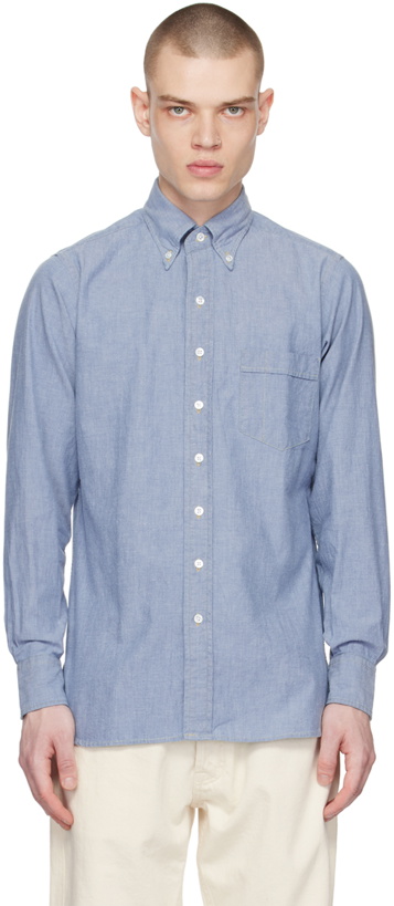 Photo: Drake's Blue Button-Down Shirt