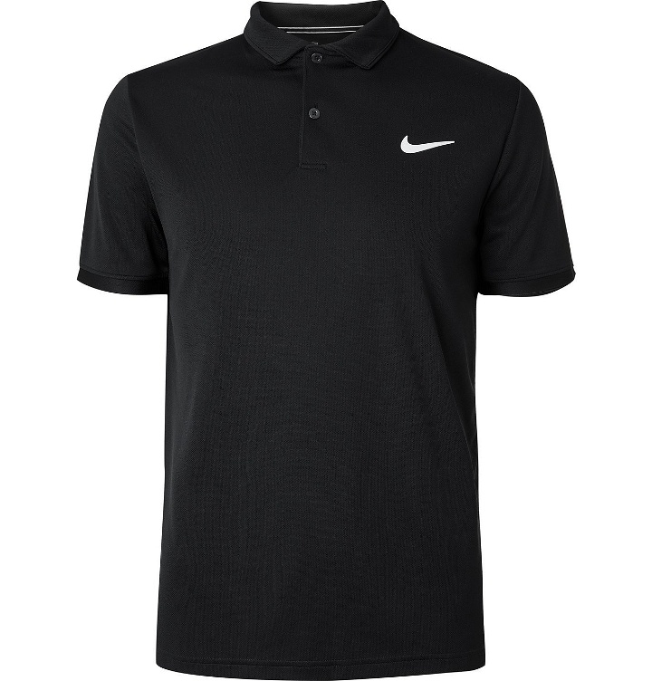 Photo: Nike Tennis - NikeCourt Team Logo-Print Dri-FIT Tennis Polo Shirt - Black