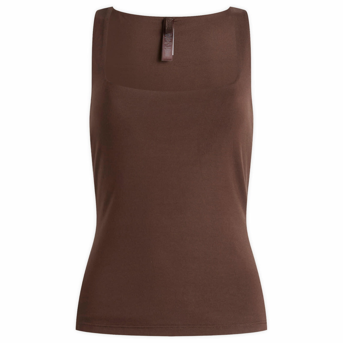 SKIMS Women's Smooth Layers Square Neck Tank Top in Espresso