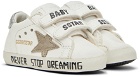 Golden Goose Baby White & Taupe School Sneakers