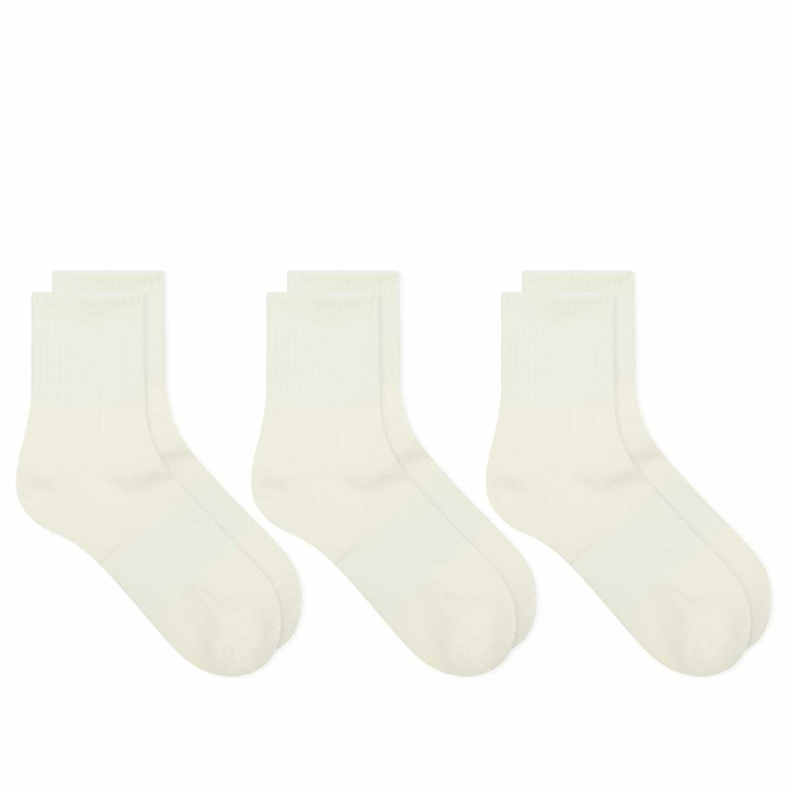 Photo: SKIMS Men's Quarter Crew Sock - 3 Pack in Chalk