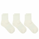 SKIMS Men's Quarter Crew Sock - 3 Pack in Chalk