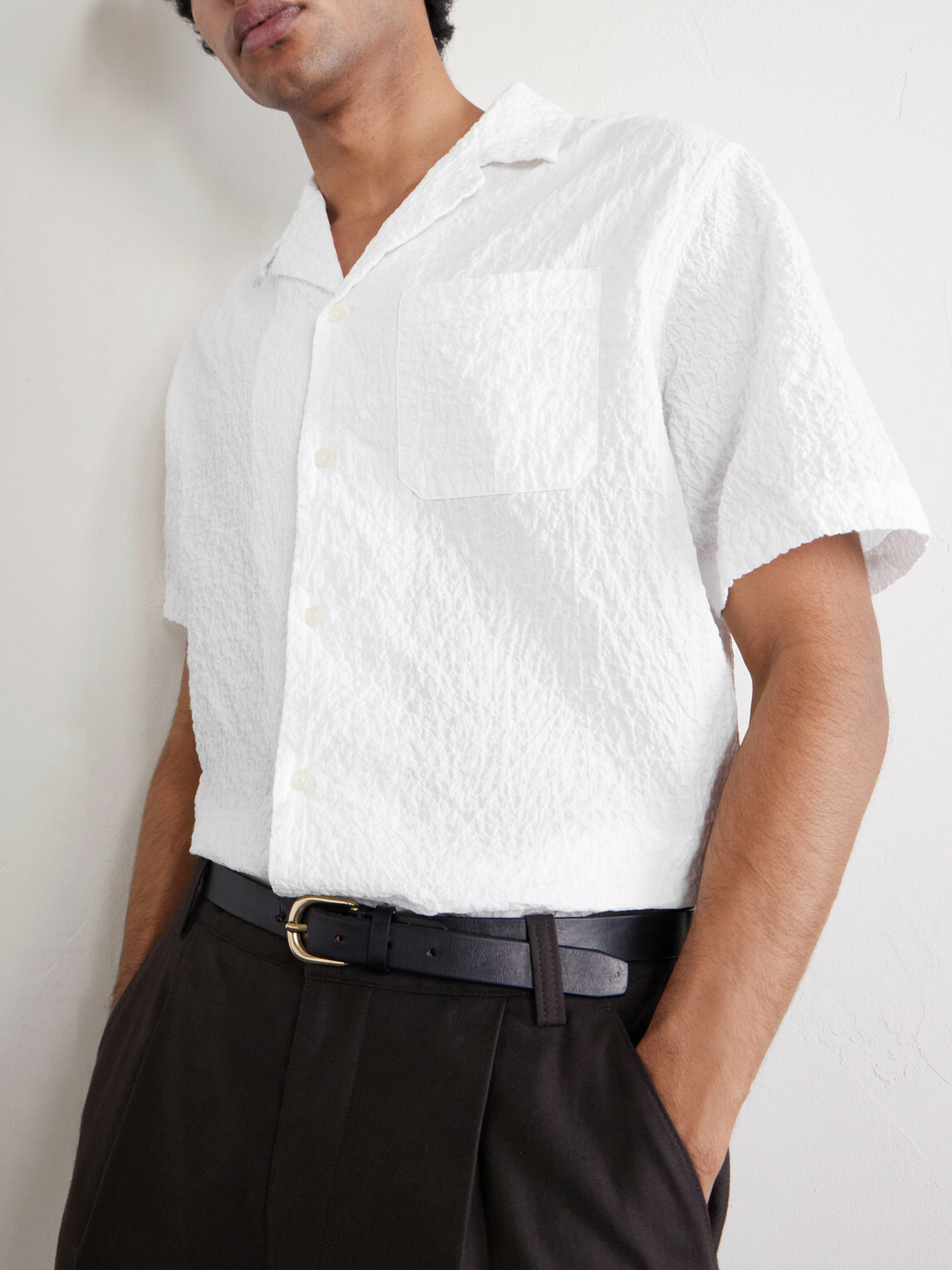 Altea - Hadley Seersucker Cotton Shirt - White