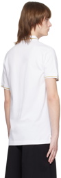 Versace Jeans Couture White V-Emblem Polo
