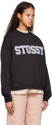 Stüssy Black Relaxed Oversized Sweatshirt