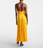 Alaïa Draped halterneck jersey maxi dress