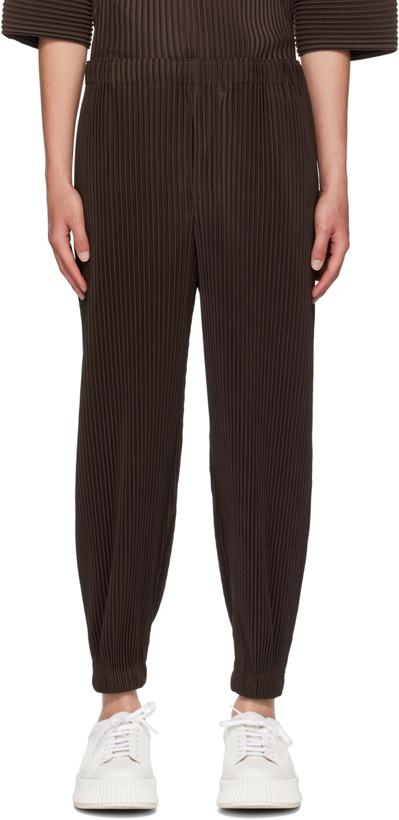 Photo: HOMME PLISSÉ ISSEY MIYAKE Brown Monthly Color June Trousers