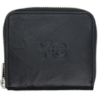 Y-3 Black Crinkle Leather Wallet