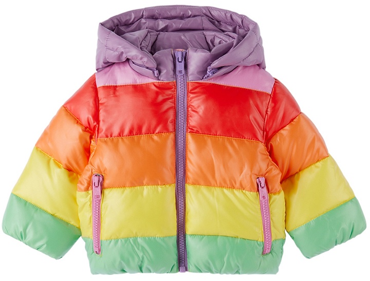 Photo: Stella McCartney Baby Multicolor Rainbow Striped Puffer Jacket