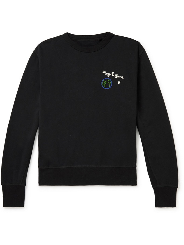 Photo: Rag & Bone - City Logo-Embroidered Organic Cotton-Jersey Sweatshirt - Black