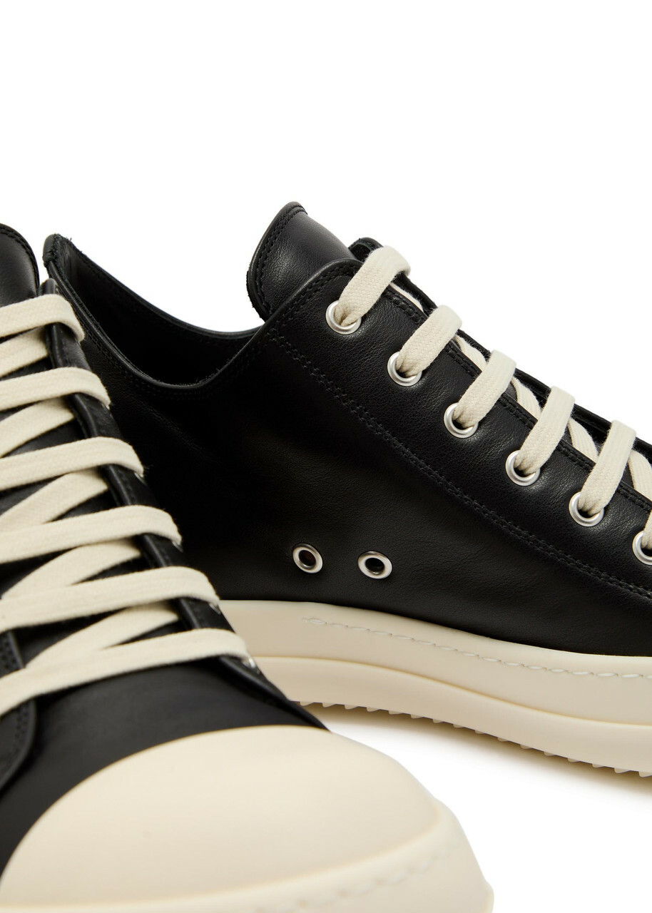 Rick Owens Low Leather Sneakers Black
