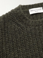 Officine Générale - Marco Ribbed Merino Wool-Blend Sweater - Green