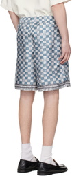 AMIRI Blue & White MA Checkered Shorts