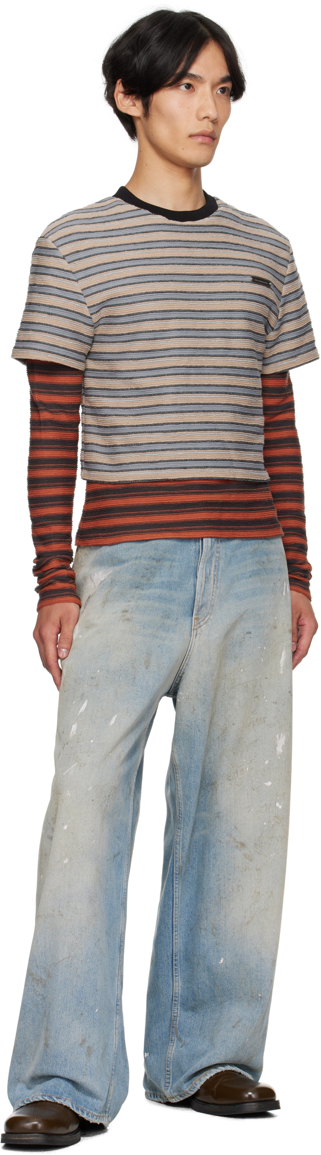 Andersson Bell Beige & Orange Stripe LS T-shirt