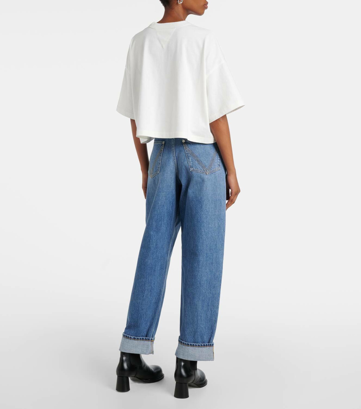 Bottega Veneta Heart-detail cropped jersey T-shirt